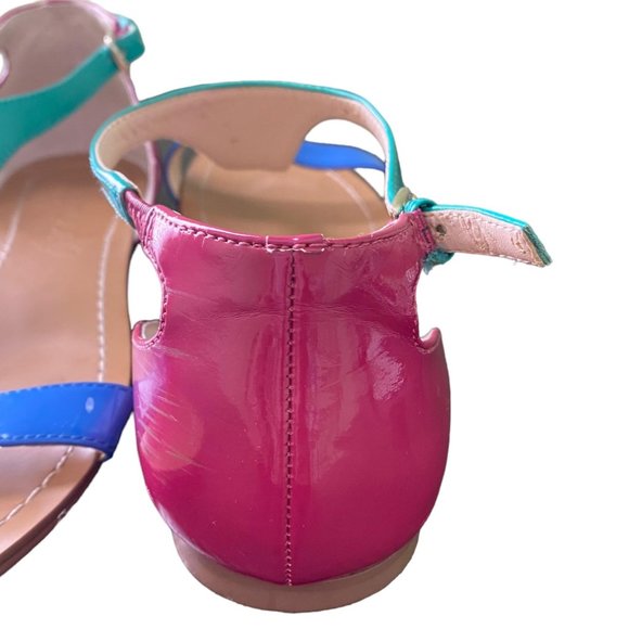 Boutique 9 T-Strap Flat Thong Sandals Teal/Blue/Pink Summer Spring Beach | Sz 9M - Picture 5 of 11